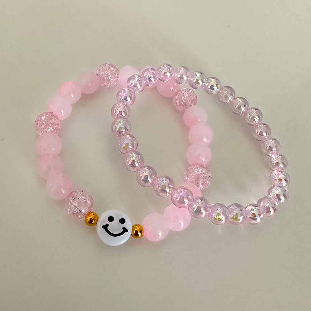 Handmade gemstone crystal glass beads bracelets set